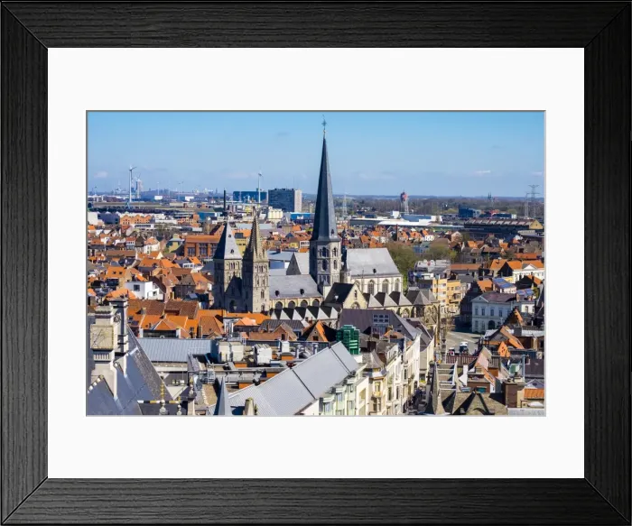 Framed Print : View of Ghent old town from Het Belfort van Gent, the 14th century belfry, Ghent Framed Print : View of Ghent old town from Het Belfort van Gent, the 14th century belfry, Ghent