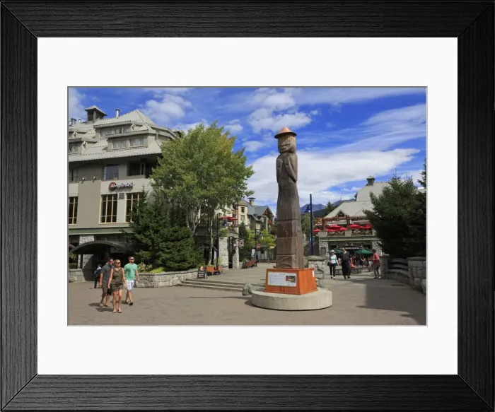 Framed Print : Welcome Figure, Whistler Village, British Columbia, Canada, North America Framed Print : Welcome Figure, Whistler Village, British Columbia, Canada, North America