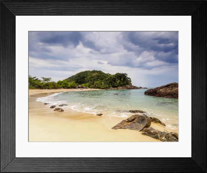Framed Print : View of the Cachadaco Beach, Trinidade, Paraty Zone, State of Rio de Janeiro, Brazil Framed Print : View of the Cachadaco Beach, Trinidade, Paraty Zone, State of Rio de Janeiro, Brazil