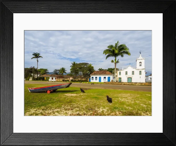 Framed Print : View of the Nossa Senhora das Dores Church, Paraty, State of Rio de Janeiro, Brazil Framed Print : View of the Nossa Senhora das Dores Church, Paraty, State of Rio de Janeiro, Brazil