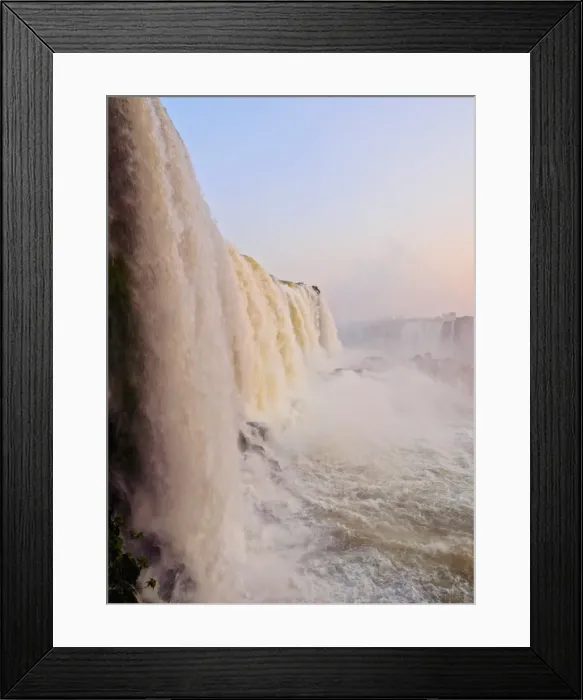 Framed Print : View of the Iguazu Falls at sunset, UNESCO World Heritage Site, Foz do Iguacu, State of Parana Framed Print : View of the Iguazu Falls at sunset, UNESCO World Heritage Site, Foz do Iguacu, State of Parana