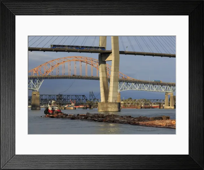 Framed Print : Skytrain Bridge, New Westminster, Vancouver Region, British Columbia, Canada, North Framed Print : Skytrain Bridge, New Westminster, Vancouver Region, British Columbia, Canada, North