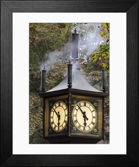 Framed Print : Steam clock, Gastown, Vancouver, British Columbia, Canada, North America