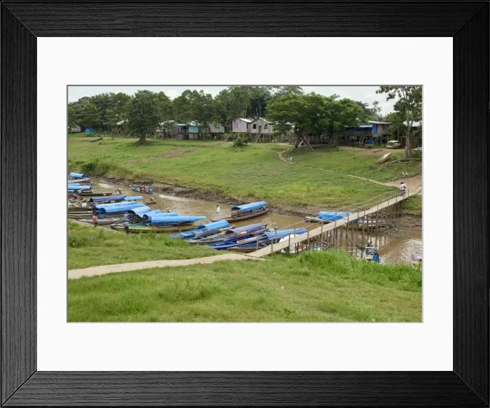 Framed Print : View over port of Leticia, where boats leave for local communities in the rainforest Framed Print : View over port of Leticia, where boats leave for local communities in the rainforest