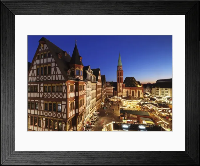 Framed Print : Christmas fair at Roemer, Roemerberg square, Nikolaikirche church, Frankfurt, Hesse Framed Print : Christmas fair at Roemer, Roemerberg square, Nikolaikirche church, Frankfurt, Hesse