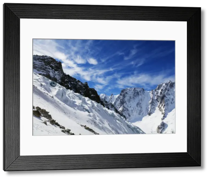 Framed Print : Argentiere Glacier, Chamonix, Rhone Alpes, Haute Savoie, French Alps, France, Europe