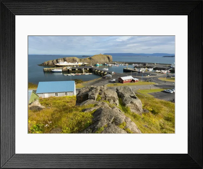 Framed Print : Overview of the Harbour at Stykkisholmur, Snaefellsnes Peninsula, Iceland, Polar Regions Framed Print : Overview of the Harbour at Stykkisholmur, Snaefellsnes Peninsula, Iceland, Polar Regions