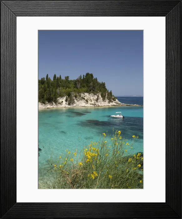 Framed Print : Marmaria beach on east coast, Paxos, Ionian Islands, Greek Islands, Greece, Europe