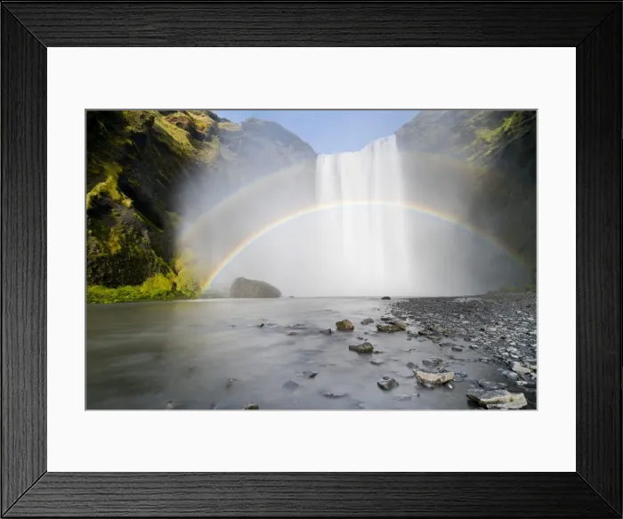 Framed Print : Double rainbow over Skogar Waterfall, Skogar, Iceland, Polar Regions Framed Print : Double rainbow over Skogar Waterfall, Skogar, Iceland, Polar Regions