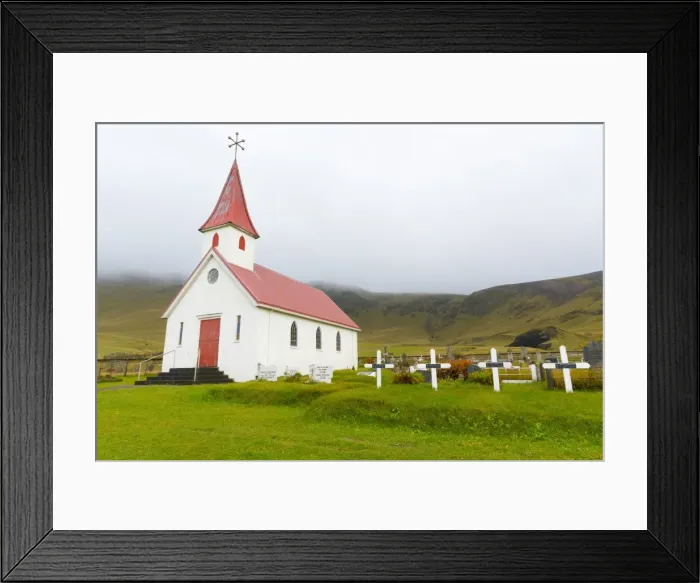 Framed Print : Reynis Church, near Vik, Iceland, Polar Regions Framed Print : Reynis Church, near Vik, Iceland, Polar Regions