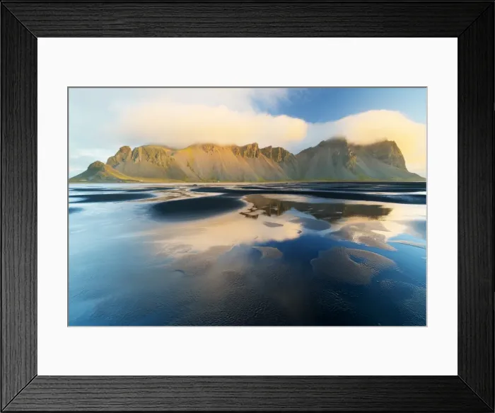 Framed Print : Mount Vestrahorn shrouded in clouds at sunrise, Stokksnes, Iceland, Polar Regions Framed Print : Mount Vestrahorn shrouded in clouds at sunrise, Stokksnes, Iceland, Polar Regions