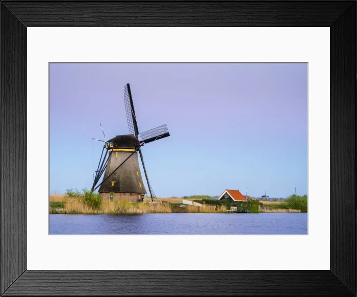 Framed Print : Historic Dutch windmills on the polders at sunset, Kinderdijk, UNESCO World Heritage Site Framed Print : Historic Dutch windmills on the polders at sunset, Kinderdijk, UNESCO World Heritage Site