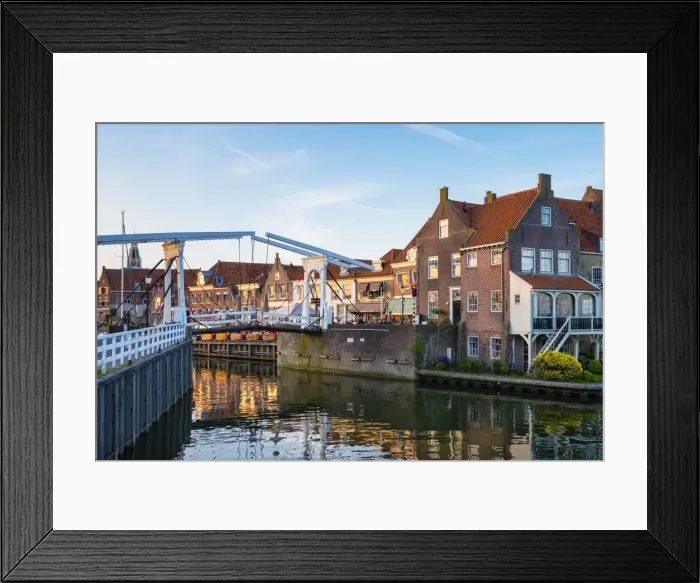 Framed Print : Drawbridge and historic houses at the entrance of the Oude Haven (Old Harbor), Enkhuizen Framed Print : Drawbridge and historic houses at the entrance of the Oude Haven (Old Harbor), Enkhuizen
