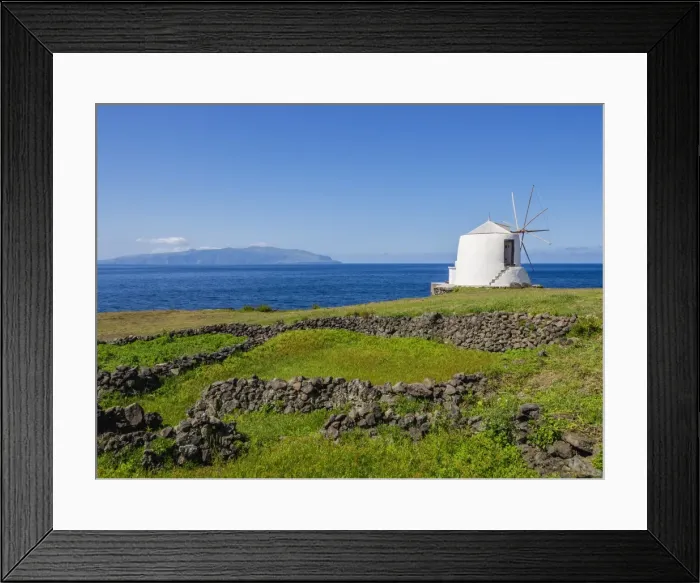 Framed Print : Traditional windmill, Vila do Corvo, Corvo, Azores, Portugal, Atlantic, Europe