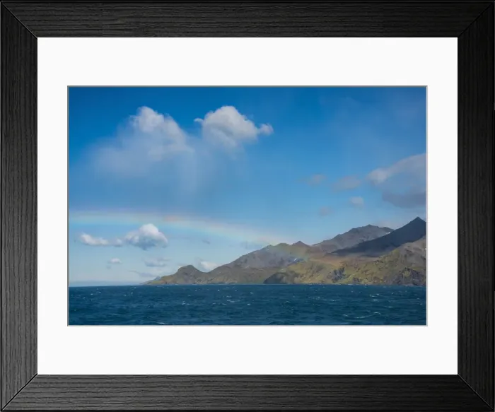 Framed Print : Rainbow over Ocean Harbour, South Georgia, Antarctica, Polar Regions Framed Print : Rainbow over Ocean Harbour, South Georgia, Antarctica, Polar Regions