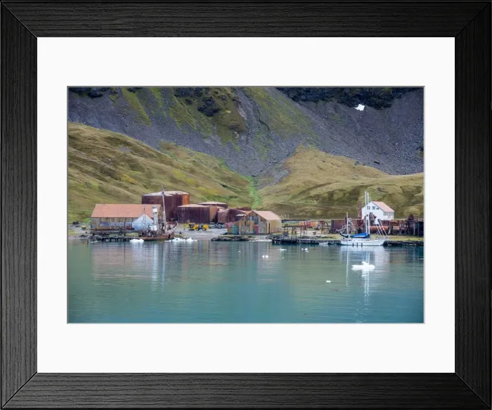 Framed Print : Former whaling station, Grytviken, South Georgia, Antarctica, Polar Regions Framed Print : Former whaling station, Grytviken, South Georgia, Antarctica, Polar Regions