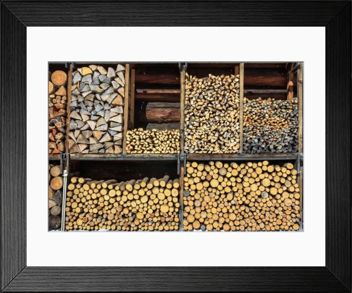 Framed Print : Details of firewood stack, Switzerland, Europe Framed Print : Details of firewood stack, Switzerland, Europe