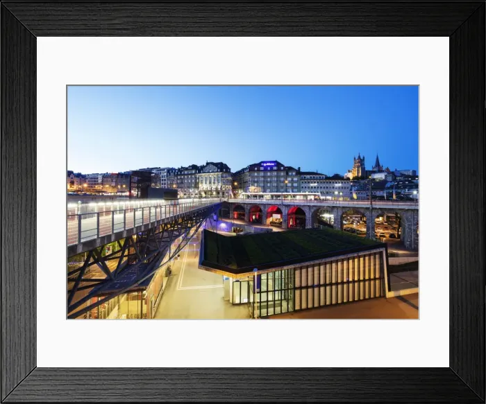 Framed Print : City centre viaduct, Lausanne, Vaud, Switzerland, Europe Framed Print : City centre viaduct, Lausanne, Vaud, Switzerland, Europe