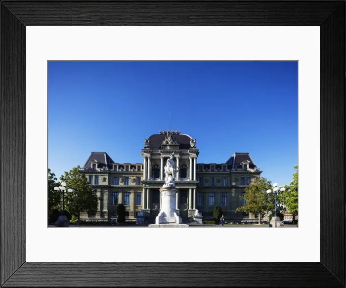 Framed Print : Palais de Justice and statue of William Tell, Lausanne, Vaud, Switzerland, Europe Framed Print : Palais de Justice and statue of William Tell, Lausanne, Vaud, Switzerland, Europe