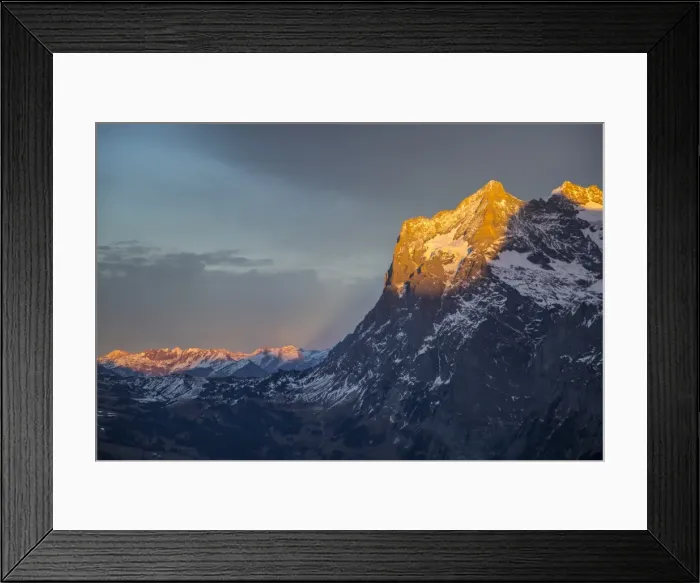 Framed Print : The Wetterhorn from Kleine Scheidegg, Jungfrau region, Bernese Oberland, Swiss Alps