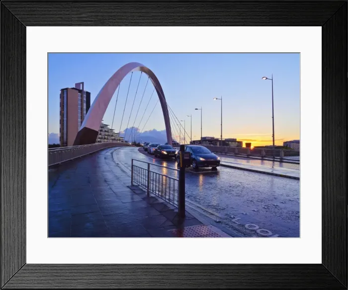 Framed Print : Clyde Arc at sunset, Glasgow, Scotland, United Kingdom, Europe Framed Print : Clyde Arc at sunset, Glasgow, Scotland, United Kingdom, Europe