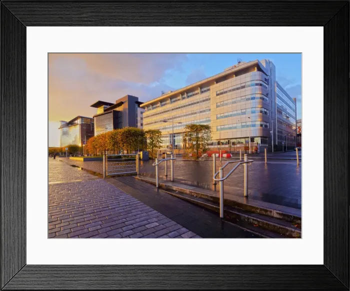 Framed Print : View of the Alexander Bain House and the Scottish Government buildings at sunset Framed Print : View of the Alexander Bain House and the Scottish Government buildings at sunset