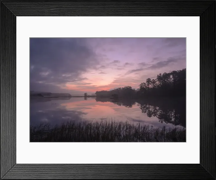 Framed Print : Sunrise, Intracoastal waterway, Calabash, North Carolina, United States of America Framed Print : Sunrise, Intracoastal waterway, Calabash, North Carolina, United States of America