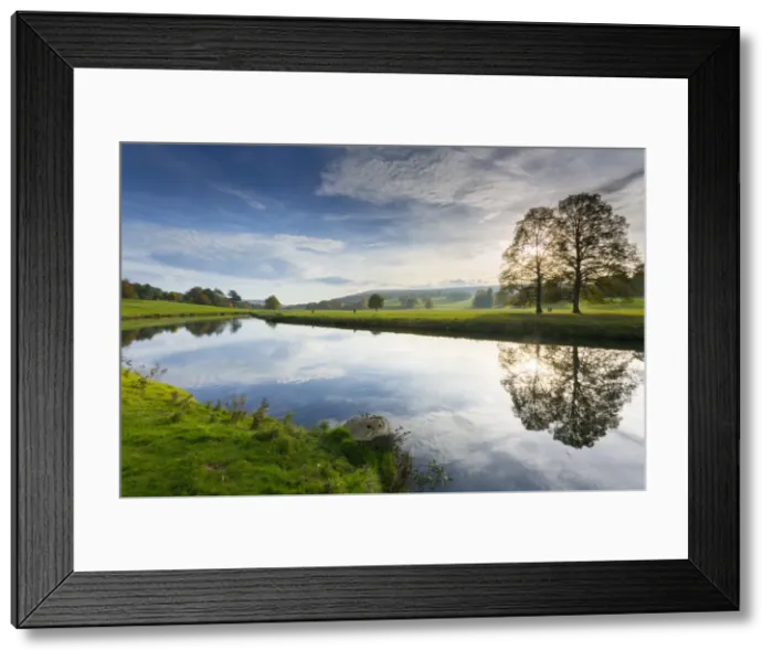 Framed Print : River Derwent in Chatsworth Park, Peak District National Park, Derbyshire, England Framed Print : River Derwent in Chatsworth Park, Peak District National Park, Derbyshire, England
