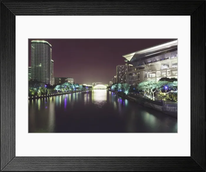 Framed Print : Illuminated architecture and reflections at night in Hangzhou City Center, Hangzhou Framed Print : Illuminated architecture and reflections at night in Hangzhou City Center, Hangzhou