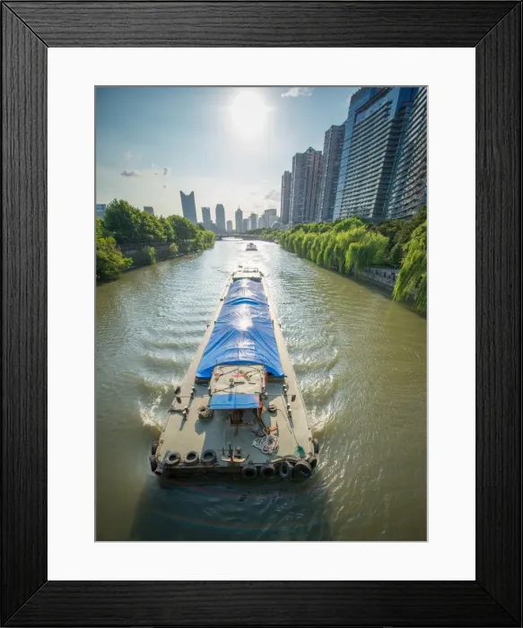 Framed Print : Ships on Grand Canal (Da Yun He), Hangzhou, Zhejiang, China, Asia Framed Print : Ships on Grand Canal (Da Yun He), Hangzhou, Zhejiang, China, Asia