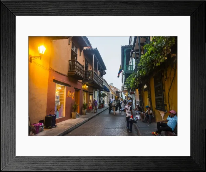 Framed Print : The old town after sunset, UNESCO World Heritage Site, Cartagena, Colombia, South America Framed Print : The old town after sunset, UNESCO World Heritage Site, Cartagena, Colombia, South America