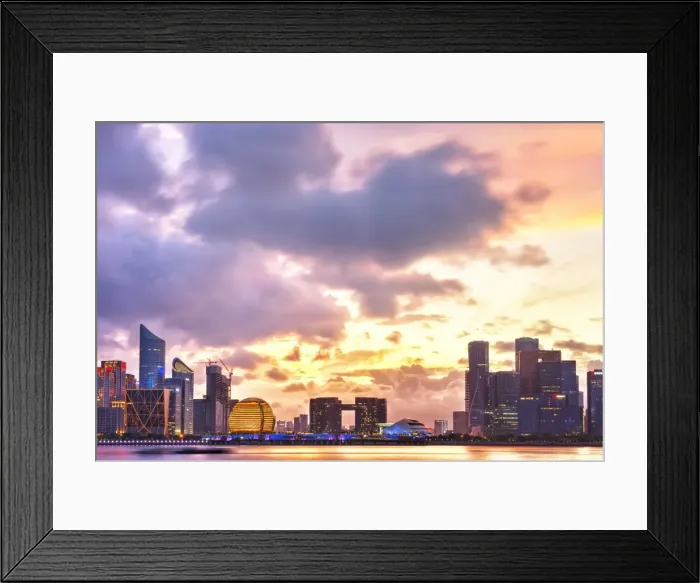 Framed Print : Dramatic sunset clouds over new skyscrapers of Hangzhou new business district, Jianggan Framed Print : Dramatic sunset clouds over new skyscrapers of Hangzhou new business district, Jianggan