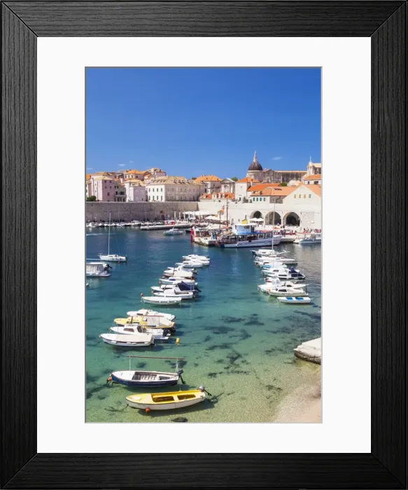 Framed Print : Fishing boats in the Old Port, Dubrovnik Old Town, UNESCO World Heritage Site, Dubrovnik Framed Print : Fishing boats in the Old Port, Dubrovnik Old Town, UNESCO World Heritage Site, Dubrovnik