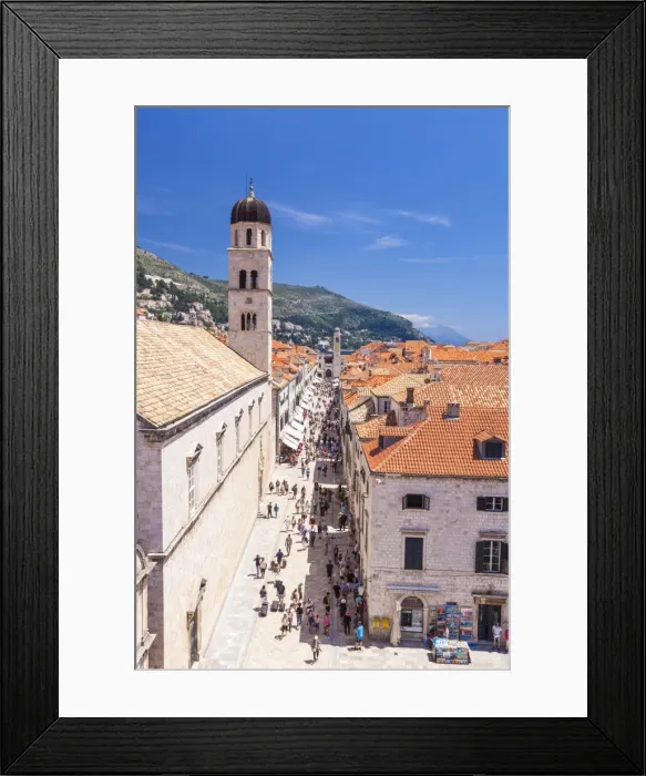 Framed Print : Rooftop view of Main Street Placa, Stradun, Dubrovnik Old Town, UNESCO World Heritage Site Framed Print : Rooftop view of Main Street Placa, Stradun, Dubrovnik Old Town, UNESCO World Heritage Site