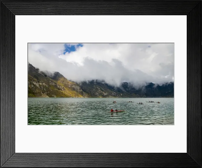 Framed Print : Kayaks at Quilotoa, a water-filled caldera and the most western volcano in the Ecuadorian Andes Framed Print : Kayaks at Quilotoa, a water-filled caldera and the most western volcano in the Ecuadorian Andes