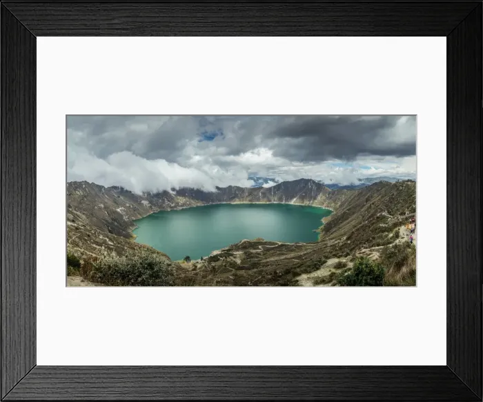 Framed Print : Panorama of Quilotoa, a water-filled caldera and the most western volcano in the Ecuadorian Andes Framed Print : Panorama of Quilotoa, a water-filled caldera and the most western volcano in the Ecuadorian Andes