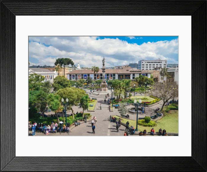 Framed Print : Independence Square, the principal and central public square of Quito, Ecuador, South Framed Print : Independence Square, the principal and central public square of Quito, Ecuador, South