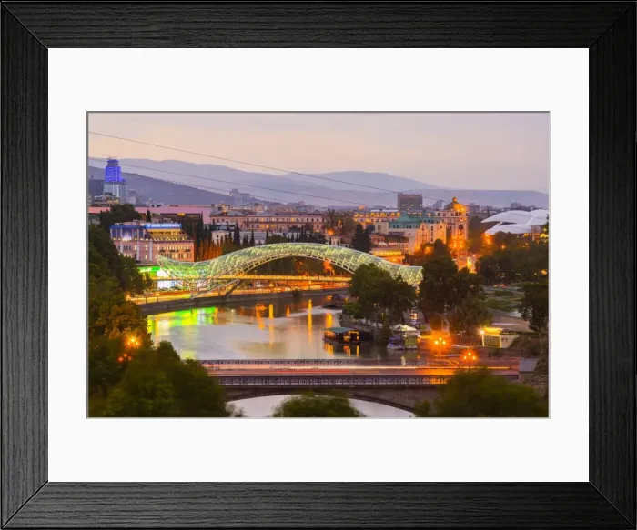 Framed Print : Tbilisi at dusk, Georgia, Caucasus, Asia