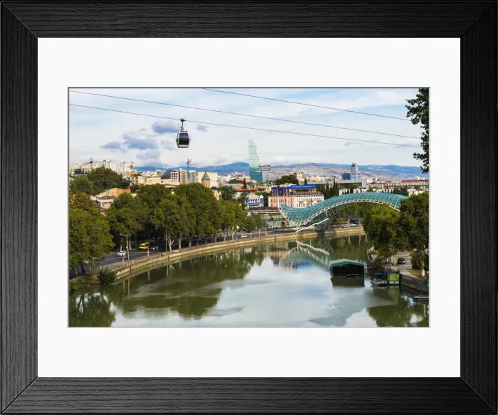 Framed Print : Peace Bridge over the Mtkvari River, designed by Italian architect Michele de Lucci Framed Print : Peace Bridge over the Mtkvari River, designed by Italian architect Michele de Lucci