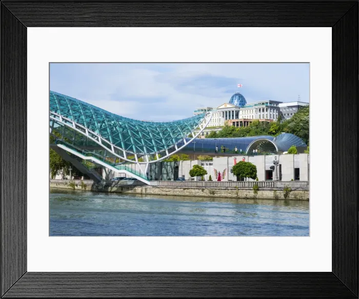Framed Print : Peace Bridge over the Mtkvari River, designed by Italian architect Michele de Lucci