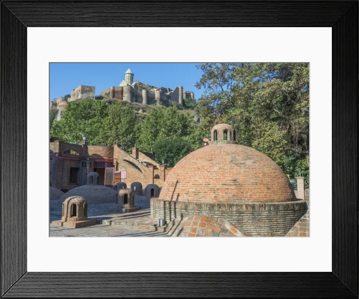 Framed Print : Sulphur bath cupola, Narikala Fortress and St. Nicholas Church, Tbilisi, Georgia Framed Print : Sulphur bath cupola, Narikala Fortress and St. Nicholas Church, Tbilisi, Georgia