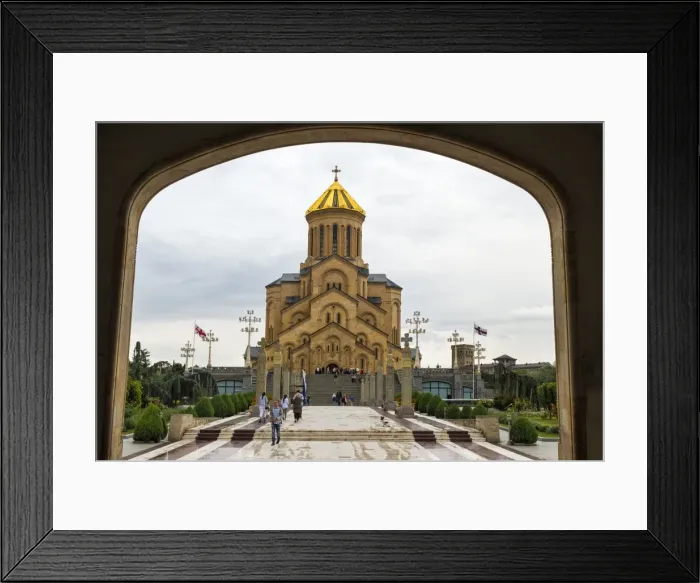 Framed Print : Holy Trinity Cathedral viewed through arches, Tbilisi, Georgia, Caucasus, Asia Framed Print : Holy Trinity Cathedral viewed through arches, Tbilisi, Georgia, Caucasus, Asia