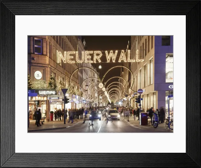 Framed Print : Neuer Wall street with Christmas decoration, Hamburg, Hanseatic City, Germany, Europe Framed Print : Neuer Wall street with Christmas decoration, Hamburg, Hanseatic City, Germany, Europe