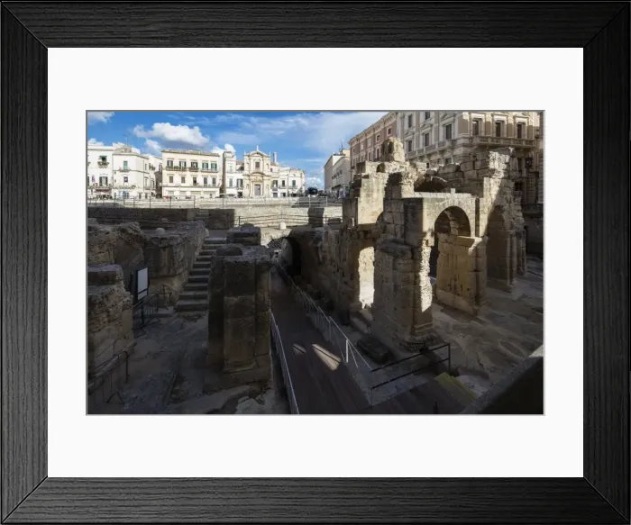Framed Print : Ancient builldings and Roman ruins in the old town, Lecce, Apulia, Italy, Europe Framed Print : Ancient builldings and Roman ruins in the old town, Lecce, Apulia, Italy, Europe