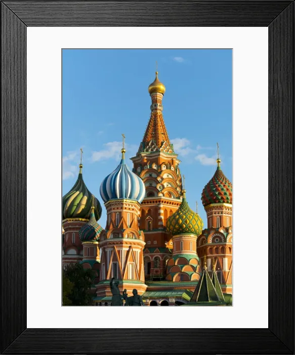 Framed Print : Close-up of the domes of St. Basils Cathedral, UNESCO World Heritage Site, Moscow Framed Print : Close-up of the domes of St. Basils Cathedral, UNESCO World Heritage Site, Moscow