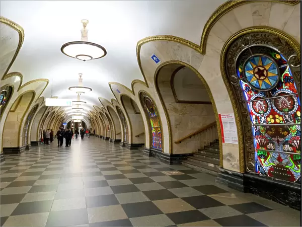 Novoslobodskaya Metro Station, Moscow, Russia, Europe