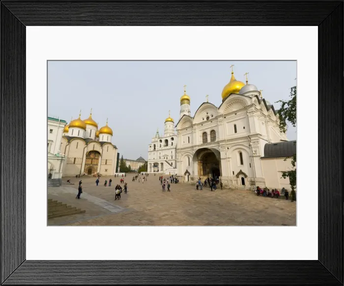 Framed Print : Assumption Cathedral, Ivan the Great Bell Tower, and Archangel Cathedral inside the Kremlin Framed Print : Assumption Cathedral, Ivan the Great Bell Tower, and Archangel Cathedral inside the Kremlin