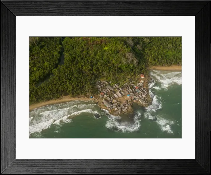 Framed Print : Aerial of a tiny village, San Blas Islands, Kuna Yala, Panama, Central America