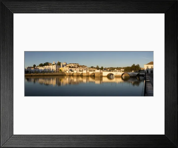 Framed Print : Seven arched Roman bridge and town on the Rio Gilao river, Tavira, Algarve, Portugal Framed Print : Seven arched Roman bridge and town on the Rio Gilao river, Tavira, Algarve, Portugal