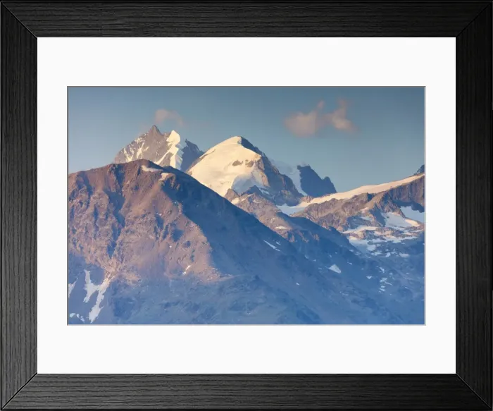 Framed Print : The high peaks partially covered with snow, Muottas Muragl, Samedan, Canton of Graubunden Framed Print : The high peaks partially covered with snow, Muottas Muragl, Samedan, Canton of Graubunden